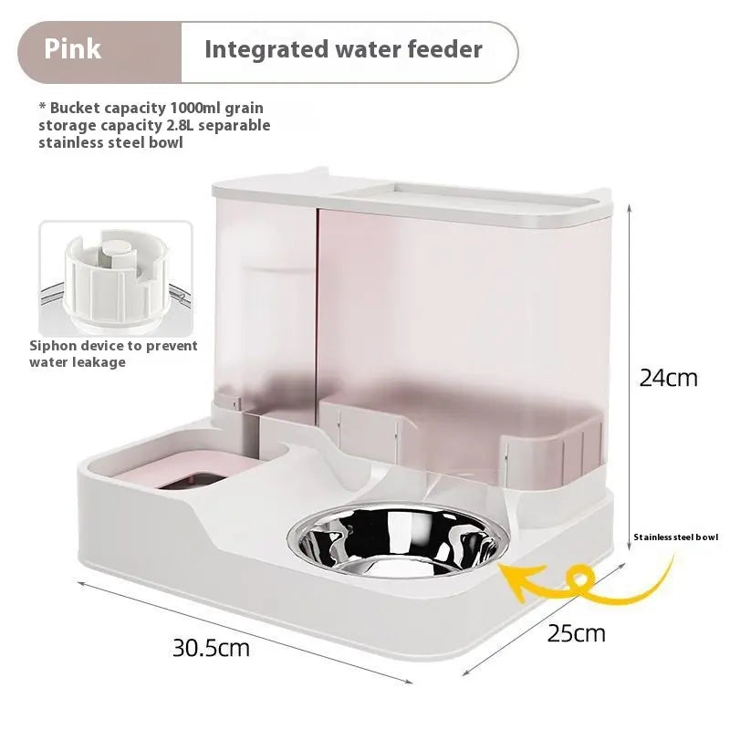 Elevated 2-In-1 Cat Bowl & Automatic Water Dispenser Pet Feeding Station for Dogs and Cats Easy Access to Food and Water Pet Care