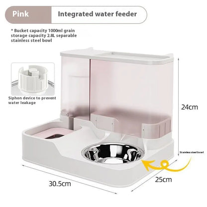 Elevated 2-In-1 Cat Bowl & Automatic Water Dispenser Pet Feeding Station for Dogs and Cats Easy Access to Food and Water Pet Care