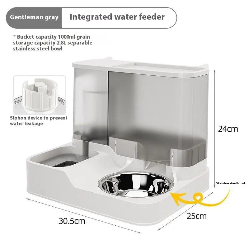 Elevated 2-In-1 Cat Bowl & Automatic Water Dispenser Pet Feeding Station for Dogs and Cats Easy Access to Food and Water Pet Care