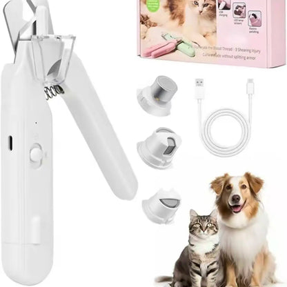 2-In-1 Pet Nail Clipper and Grinder, Ultra Quiet Electric Grooming Tool with LED Light, Rechargeable for Dogs & Cats of All Sizes, Low-Noise Motor for Safe Trimming Tiktokshopspringglowup