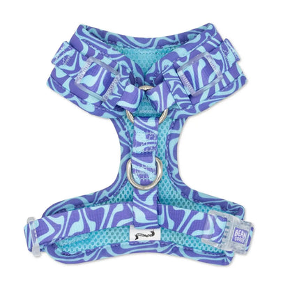 Adjustable Dog Harness - Retro Swim Club Collection Featuring Custom Neoprene Fabric and Breathable Mesh for Enhanced Comfort