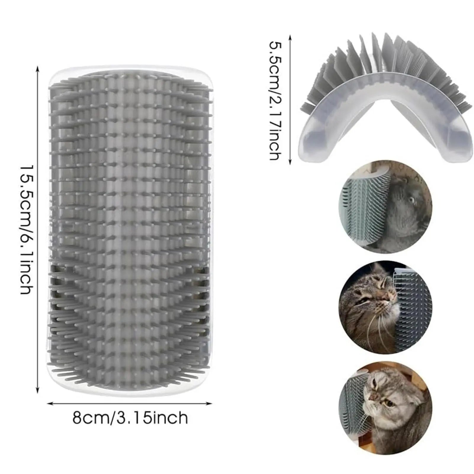 Cat Corner Scratcher Self Groomer without Catnip, 6.2In Soft Cat Face Scratcher Wall Corner Grooming Massage Combs for Long & Short Fur Cats, Fur Remover
