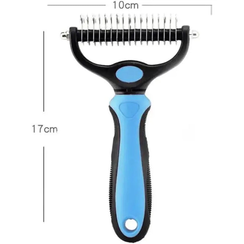 Stainless Steel Double-Sided Pet Detangling Comb - 1 PCS Dog & Cat Grooming Shedding Brush, Hair Care Products with Optimal Blade Spacing for Reducing Matting and Fur Removal