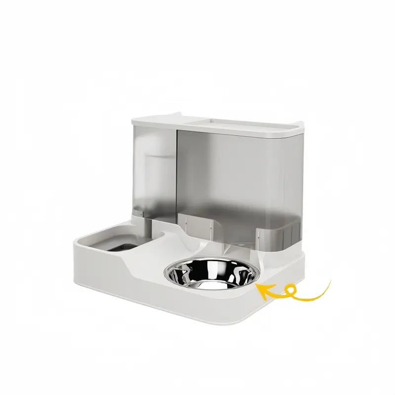 Elevated 2-In-1 Cat Bowl & Automatic Water Dispenser Pet Feeding Station for Dogs and Cats Easy Access to Food and Water Pet Care