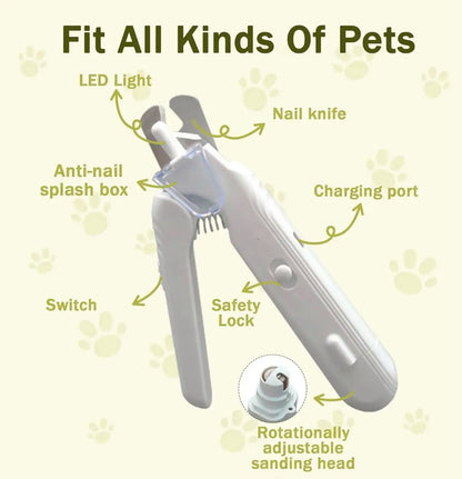 2-In-1 Pet Nail Clipper and Grinder, Ultra Quiet Electric Grooming Tool with LED Light, Rechargeable for Dogs & Cats of All Sizes, Low-Noise Motor for Safe Trimming Tiktokshopspringglowup