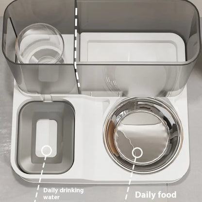 Elevated 2-In-1 Cat Bowl & Automatic Water Dispenser Pet Feeding Station for Dogs and Cats Easy Access to Food and Water Pet Care