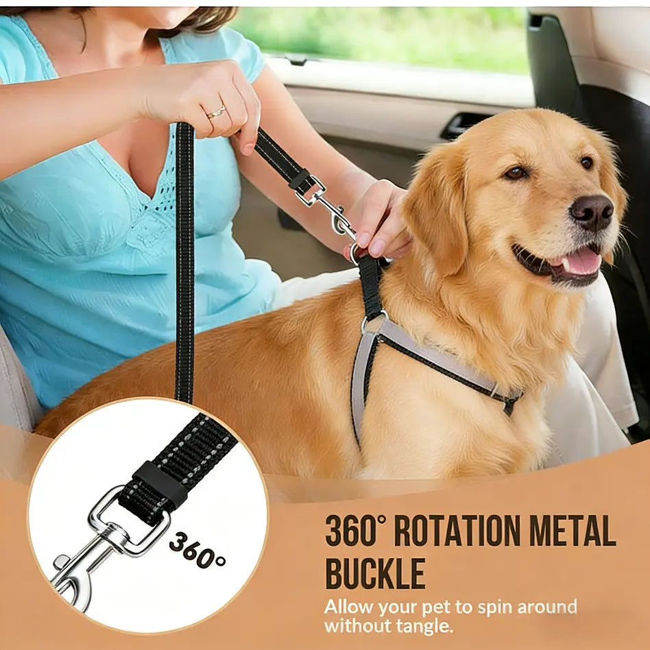 Adjustable Headrest Dog Car Safety Seat Belt – Multifunctional Leash for Secure Travel and Peace of Mind for Dog Owners