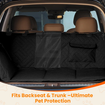 Waterproof Dog Car Seat Cover with Hard Bottom, Anti-Slip Design, Easy to Clean, Mesh Window - Compatible with Most Vehicles
