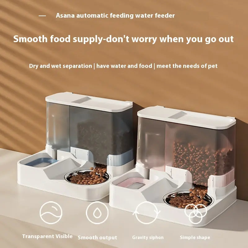 Elevated 2-In-1 Cat Bowl & Automatic Water Dispenser Pet Feeding Station for Dogs and Cats Easy Access to Food and Water Pet Care
