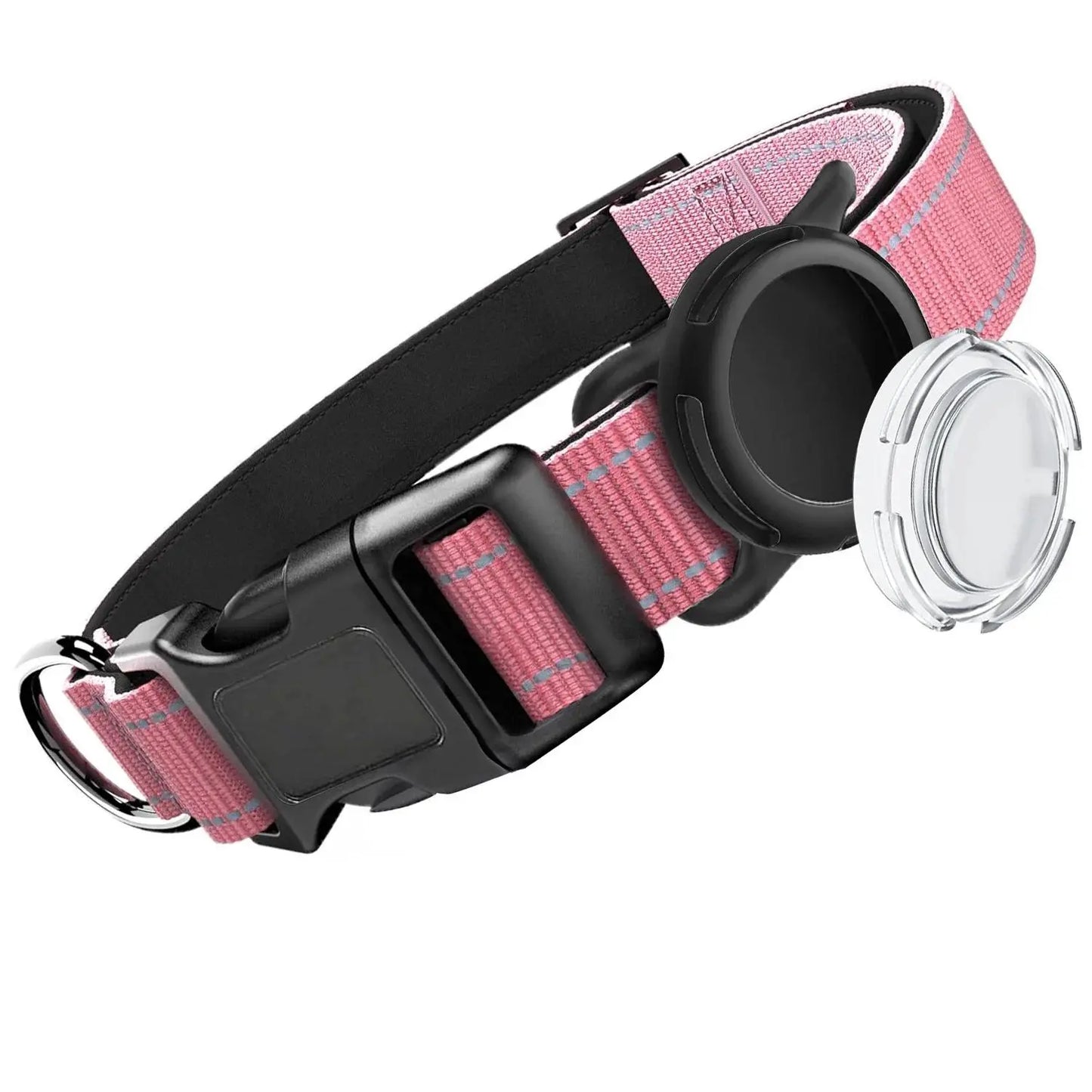 Airtag Dog Collar with Waterproof Airtag Case, Reflective Soft Padded & Safety Air Tag Pet Collar Adjustable for Large Dogs