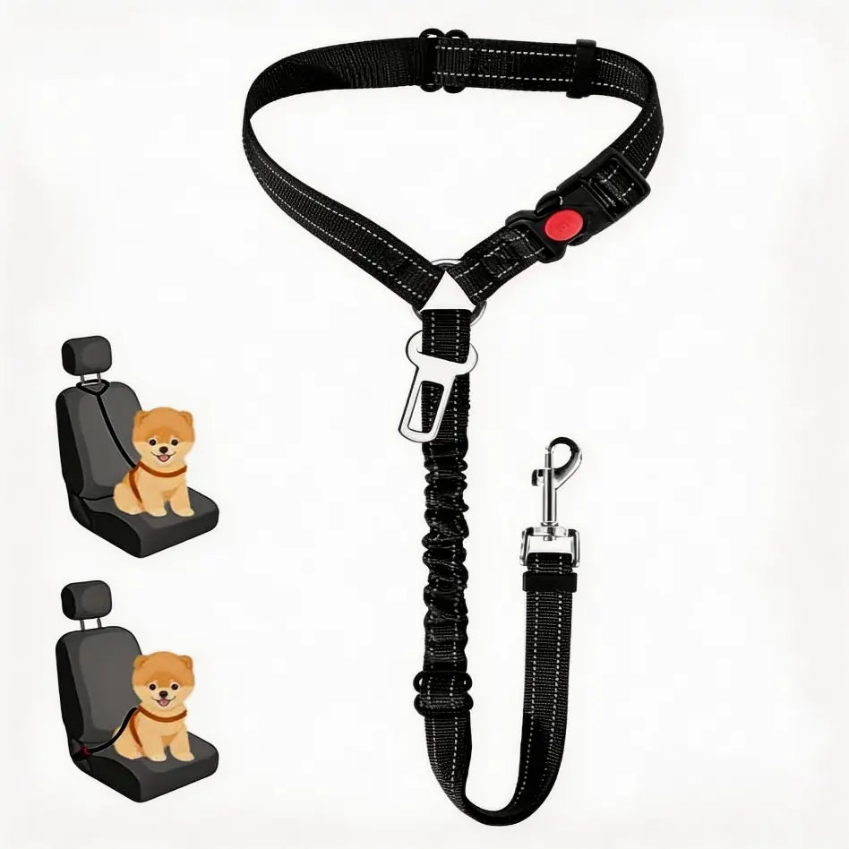 Adjustable Headrest Dog Car Safety Seat Belt – Multifunctional Leash for Secure Travel and Peace of Mind for Dog Owners