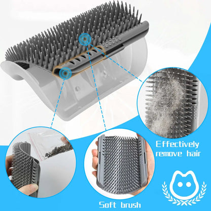 Cat Corner Scratcher Self Groomer without Catnip, 6.2In Soft Cat Face Scratcher Wall Corner Grooming Massage Combs for Long & Short Fur Cats, Fur Remover