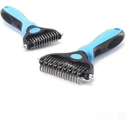 Stainless Steel Double-Sided Pet Detangling Comb - 1 PCS Dog & Cat Grooming Shedding Brush, Hair Care Products with Optimal Blade Spacing for Reducing Matting and Fur Removal