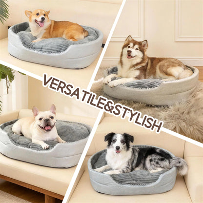 Comhoma Orthopedic Dog Bed & Cat Bed, 360° Bolstered Cuddler Pet Bed with Non-Slip Bottom, Granular Sponge Soft Washable Nest Bed for Small Medium Large Dogs & Cats, Multiple Sizes