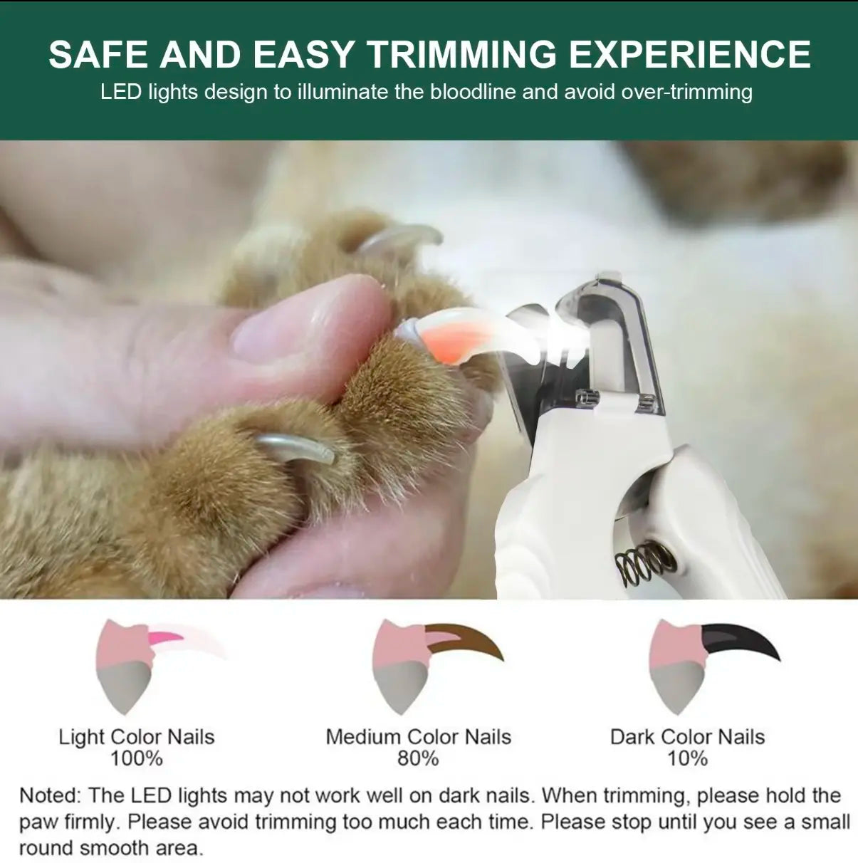 2-In-1 Pet Nail Clipper and Grinder, Ultra Quiet Electric Grooming Tool with LED Light, Rechargeable for Dogs & Cats of All Sizes, Low-Noise Motor for Safe Trimming Tiktokshopspringglowup