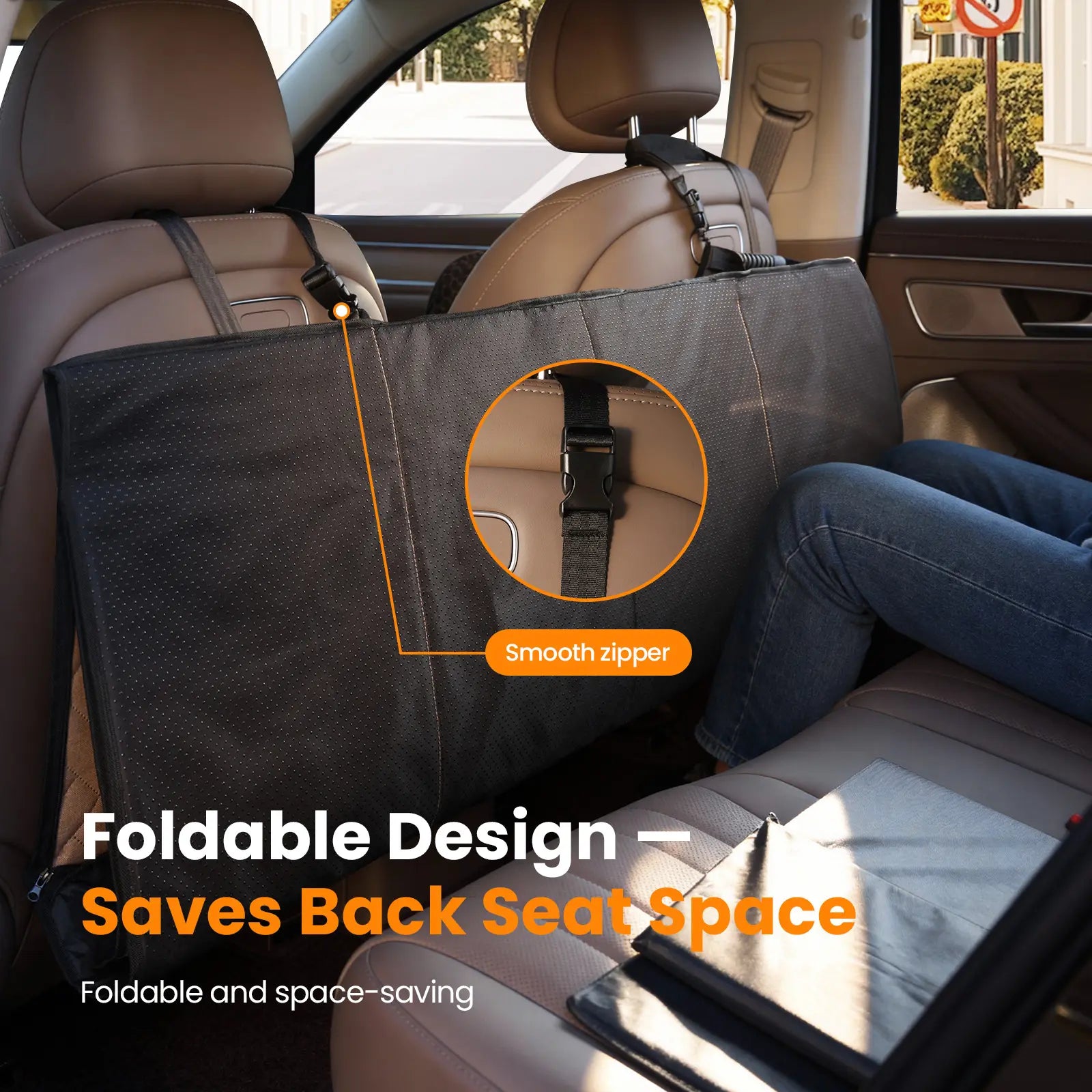 Waterproof Dog Car Seat Cover with Hard Bottom, Anti-Slip Design, Easy to Clean, Mesh Window - Compatible with Most Vehicles