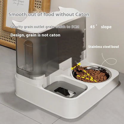 Elevated 2-In-1 Cat Bowl & Automatic Water Dispenser Pet Feeding Station for Dogs and Cats Easy Access to Food and Water Pet Care