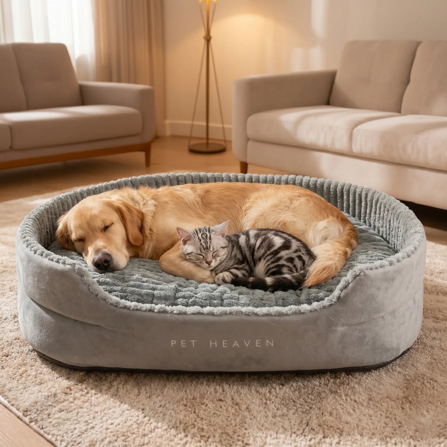 Comhoma Orthopedic Dog Bed & Cat Bed, 360° Bolstered Cuddler Pet Bed with Non-Slip Bottom, Granular Sponge Soft Washable Nest Bed for Small Medium Large Dogs & Cats, Multiple Sizes