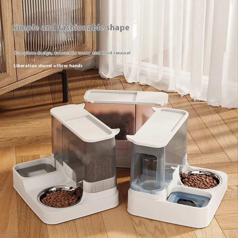 Elevated 2-In-1 Cat Bowl & Automatic Water Dispenser Pet Feeding Station for Dogs and Cats Easy Access to Food and Water Pet Care