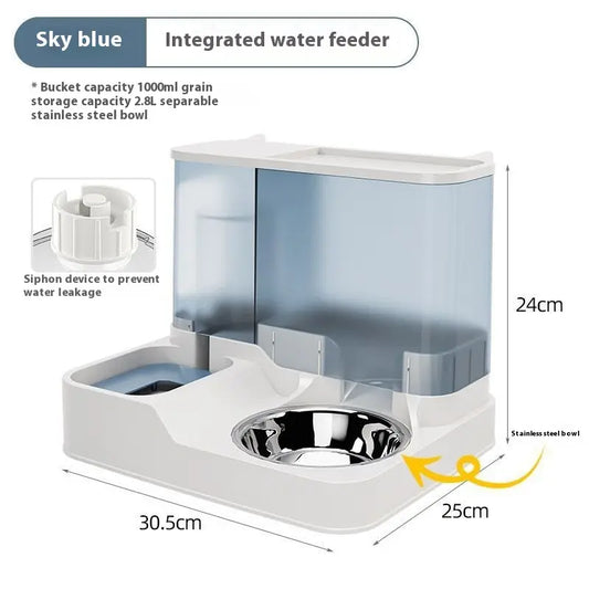 Elevated 2-In-1 Cat Bowl & Automatic Water Dispenser Pet Feeding Station for Dogs and Cats Easy Access to Food and Water Pet Care