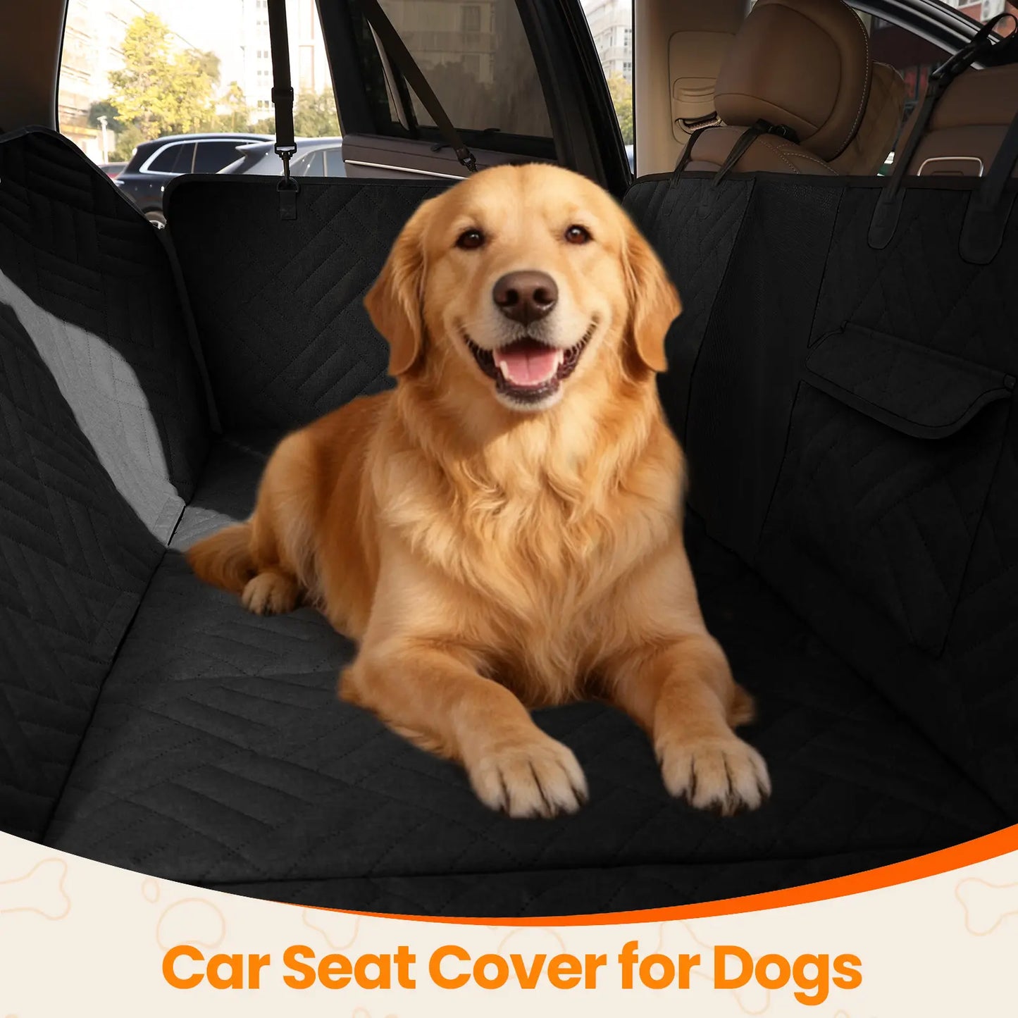 Waterproof Dog Car Seat Cover with Hard Bottom, Anti-Slip Design, Easy to Clean, Mesh Window - Compatible with Most Vehicles