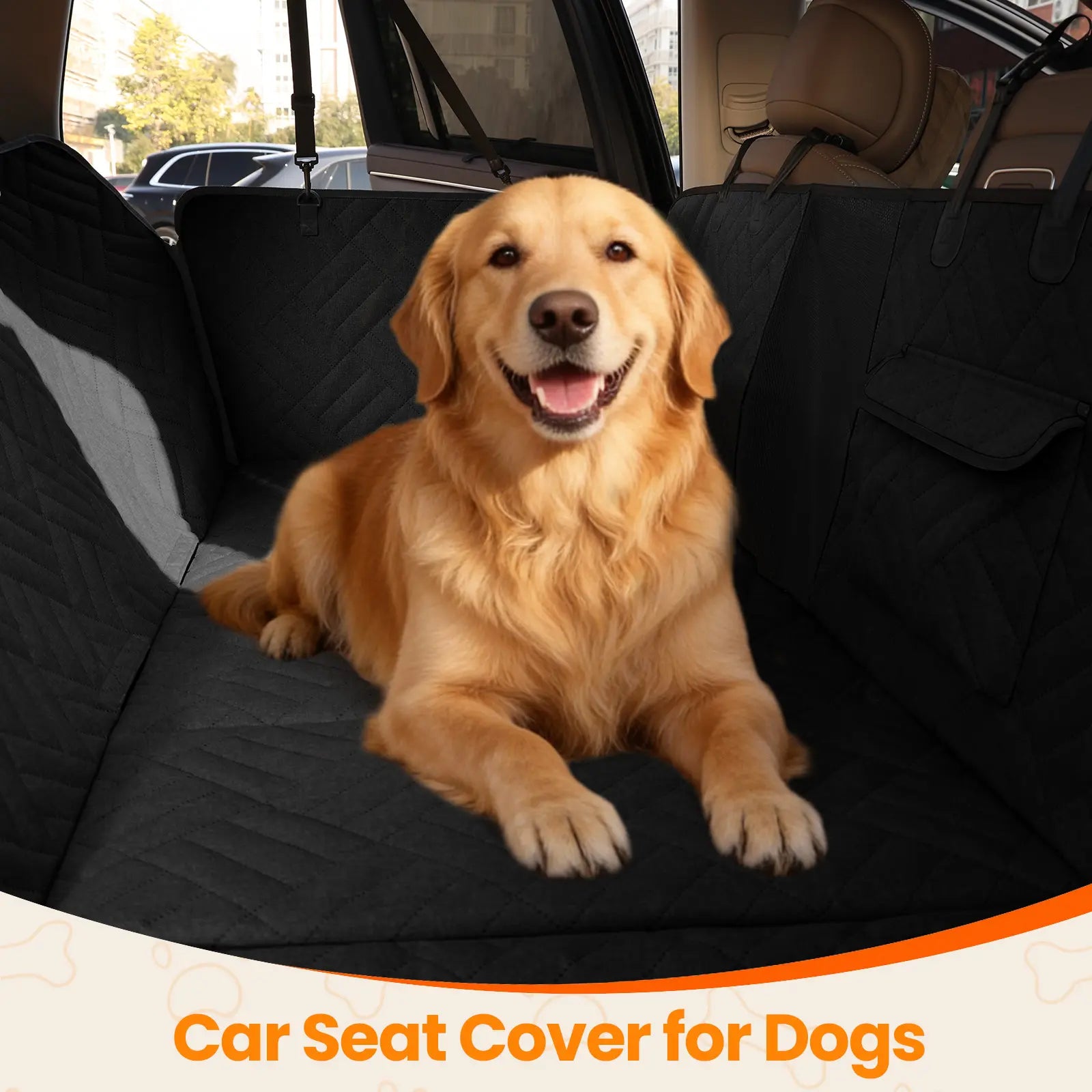 Waterproof Dog Car Seat Cover with Hard Bottom, Anti-Slip Design, Easy to Clean, Mesh Window - Compatible with Most Vehicles