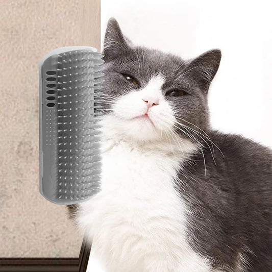 Cat Corner Scratcher Self Groomer without Catnip, 6.2In Soft Cat Face Scratcher Wall Corner Grooming Massage Combs for Long & Short Fur Cats, Fur Remover